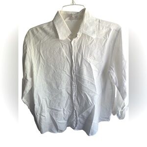 Young Versace Vintage Women’s 1970s Classic White Cotton Embroidered Button Down